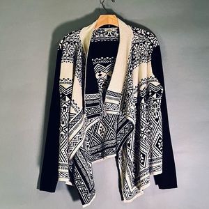 Women’s Lucky Brand Open front cardigan Size XL Black & White